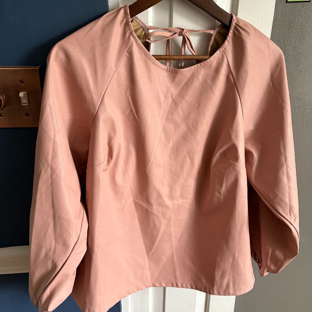 J Crew Faux Pleather Top